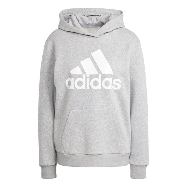 ADIDAS SPORTSWEAR ADIDAS SPORTSWEAR Спортен суитшърт с качулка 'Essentials'  сив меланж / бяло