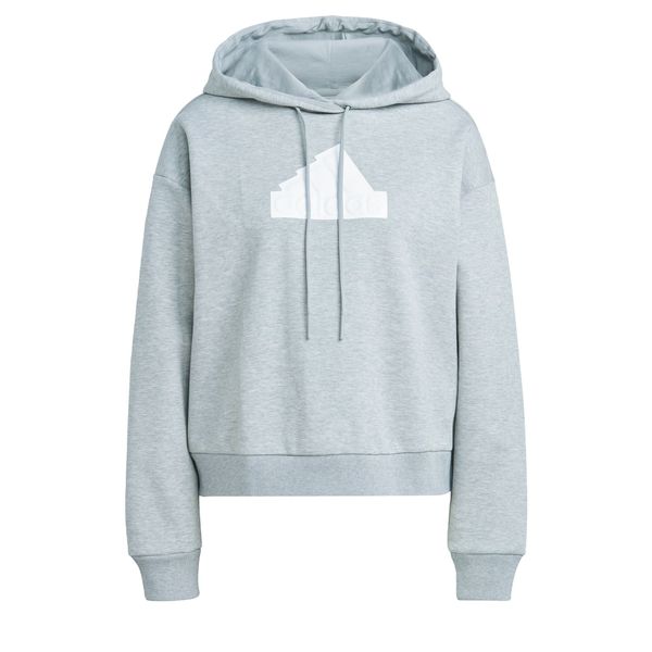 ADIDAS SPORTSWEAR ADIDAS SPORTSWEAR Спортен суитшърт с качулка 'Future Icons Badge Of Sport'  сив меланж / бяло