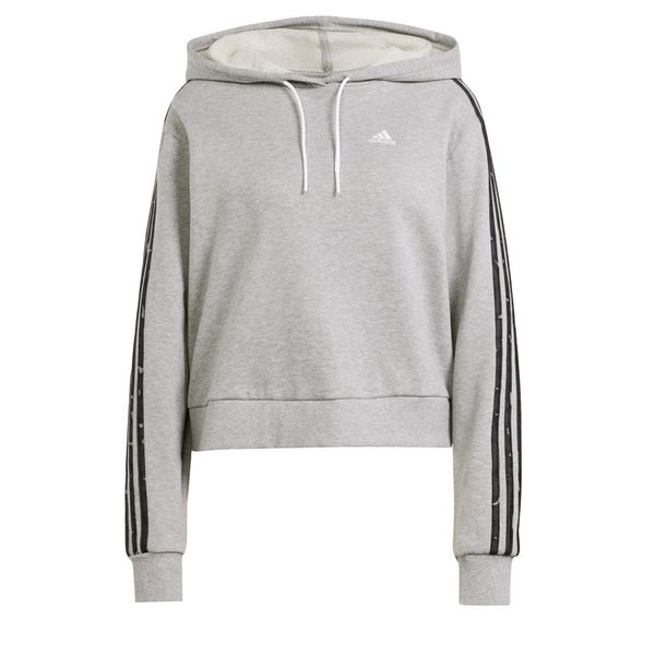 ADIDAS SPORTSWEAR ADIDAS SPORTSWEAR Спортен суитшърт с качулка  сив меланж / черно / бяло