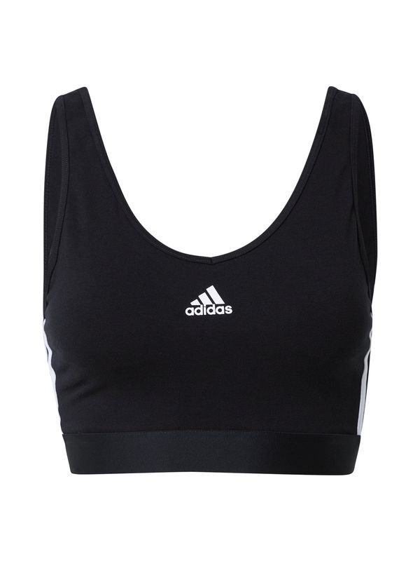 ADIDAS SPORTSWEAR ADIDAS SPORTSWEAR Спортен сутиен 'Essentials 3-Stripes With Removable Pads'  черно / бяло