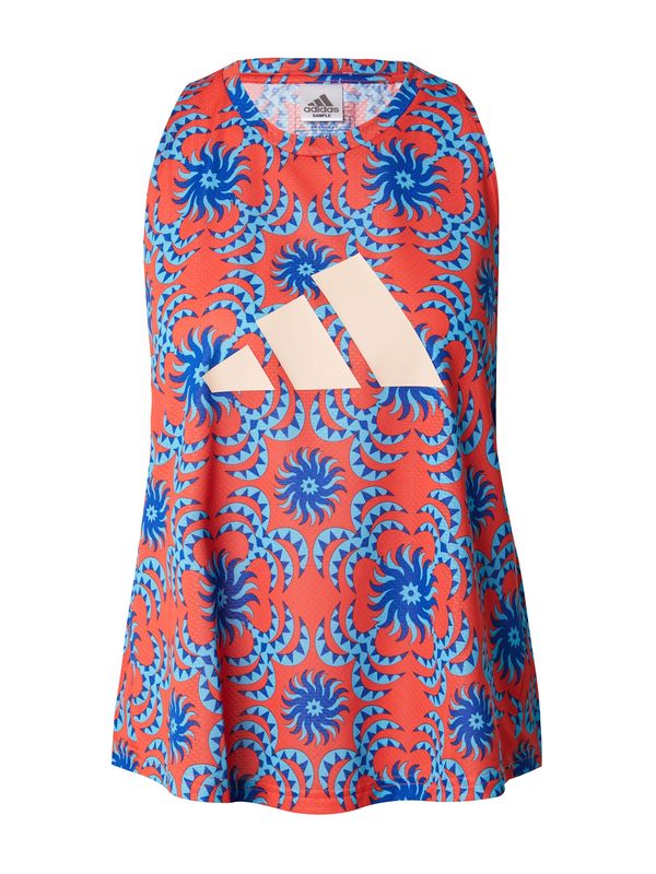 ADIDAS SPORTSWEAR ADIDAS SPORTSWEAR Спортен топ 'Adidas x FARM Rio'  кралско синьо / светлочервено / бяло