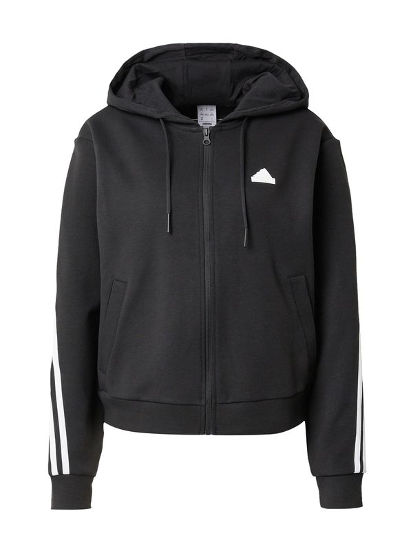 ADIDAS SPORTSWEAR ADIDAS SPORTSWEAR Спортна жилетка с качулка  черно / бяло