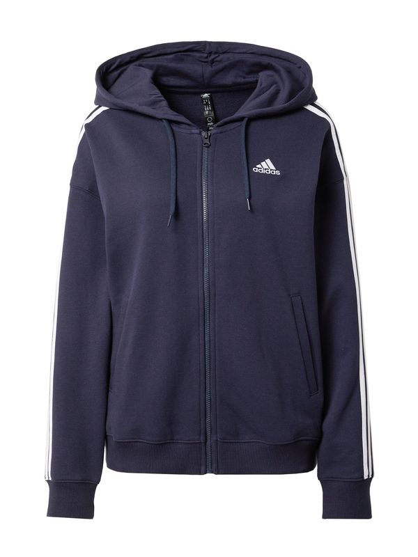 ADIDAS SPORTSWEAR ADIDAS SPORTSWEAR Спортна жилетка с качулка 'Essentials 3-Stripes French Terry '  морскосиньо / бяло