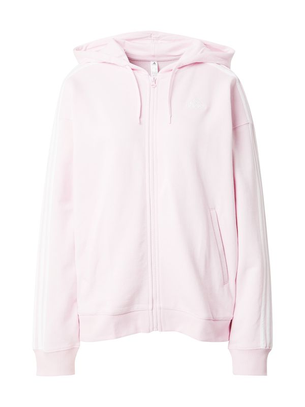 ADIDAS SPORTSWEAR ADIDAS SPORTSWEAR Спортна жилетка с качулка 'Essentials 3-Stripes French Terry '  светлорозово / бяло
