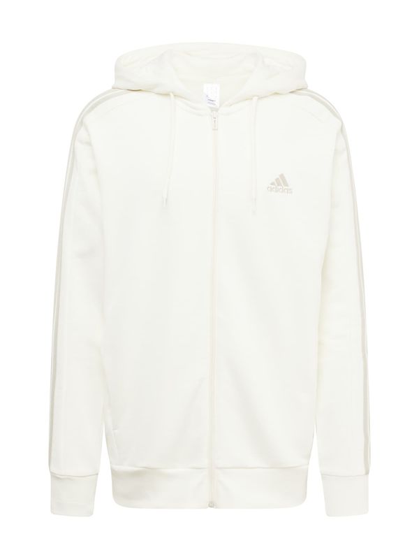 ADIDAS SPORTSWEAR ADIDAS SPORTSWEAR Спортна жилетка с качулка 'Essentials French Terry 3-Stripes '  бежово / бяло