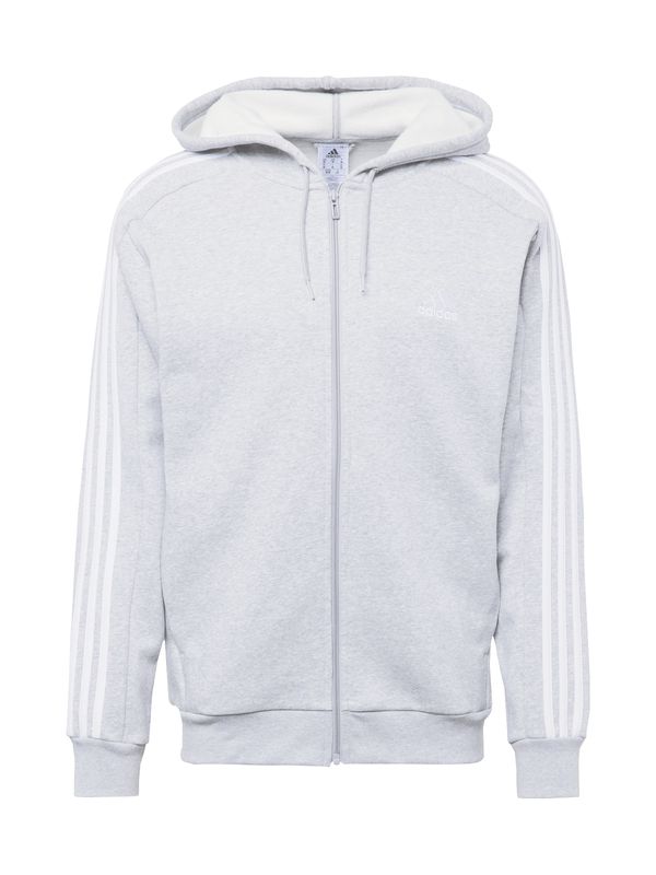 ADIDAS SPORTSWEAR ADIDAS SPORTSWEAR Спортна жилетка с качулка 'Essentials'  светлосиво / бяло