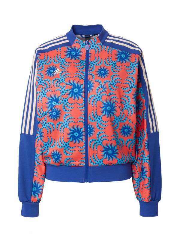 ADIDAS SPORTSWEAR ADIDAS SPORTSWEAR Спортна жилетка с качулка 'Farm Tiro'  кралско синьо / огнено червено / бяло