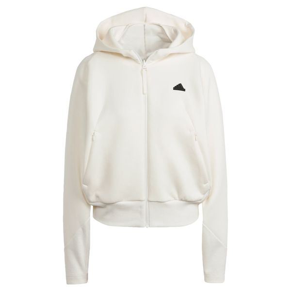 ADIDAS SPORTSWEAR ADIDAS SPORTSWEAR Спортна жилетка с качулка 'W Z.N.E. FZ'  черно / бяло