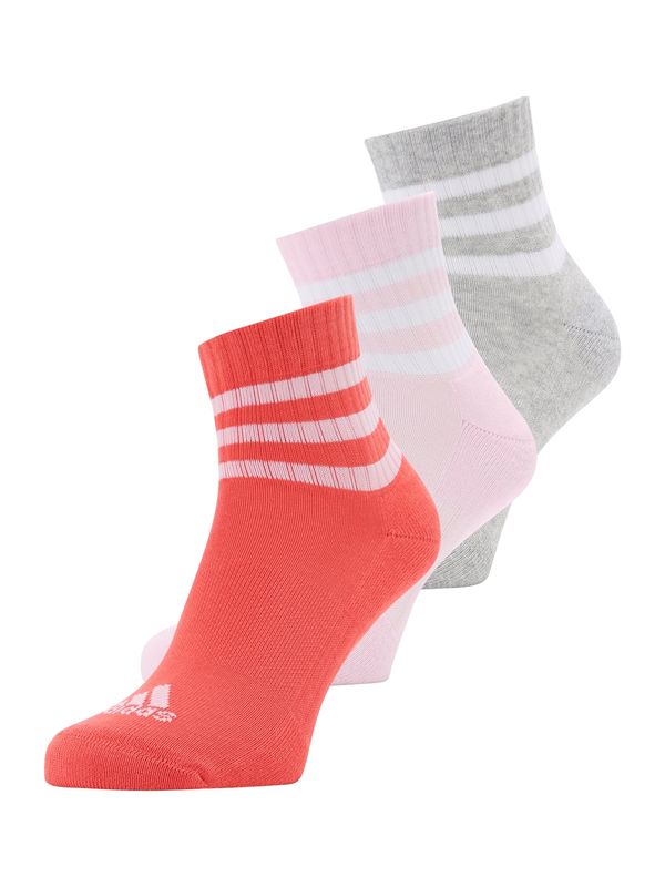 ADIDAS SPORTSWEAR ADIDAS SPORTSWEAR Спортни чорапи '3-stripes Cushioned Sportswear -cut 3 Pairs'  сив меланж / бледорозово / оранжево-червено / бяло