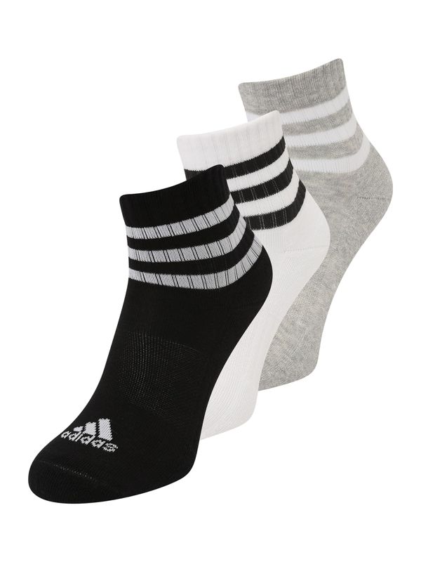 ADIDAS SPORTSWEAR ADIDAS SPORTSWEAR Спортни чорапи '3-stripes Cushioned Sportswear -cut 3 Pairs'  сиво / черно / бяло