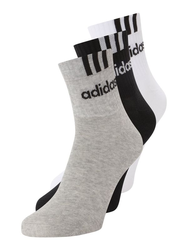 ADIDAS SPORTSWEAR ADIDAS SPORTSWEAR Спортни чорапи 'T 3S LIN'  сиво / черно / бяло