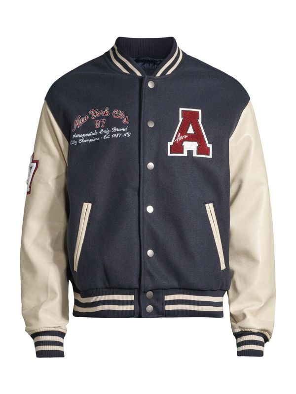 AÉROPOSTALE AÉROPOSTALE Преходно яке 'VARSITY'  бежово / нейви синьо / червено / бяло