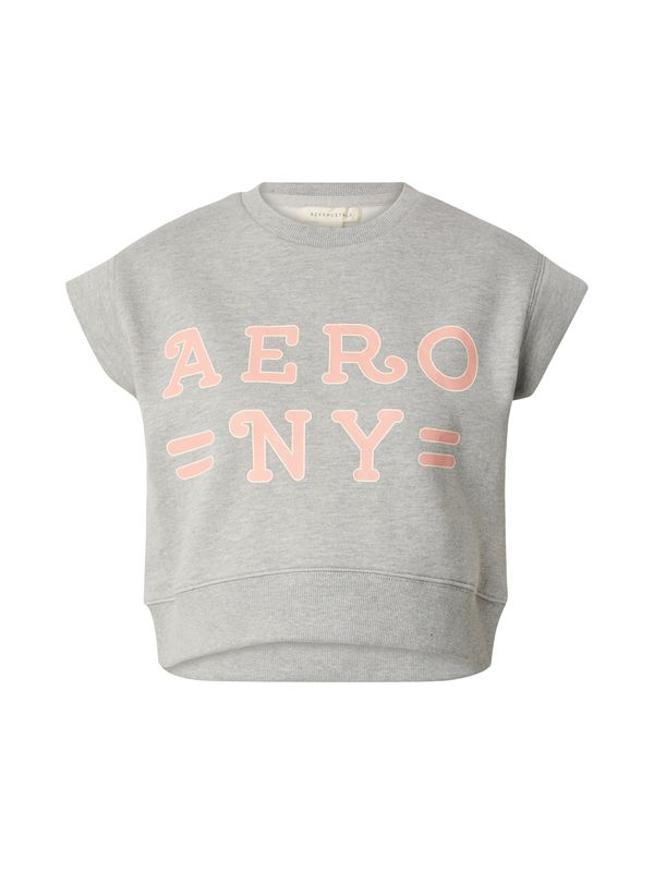 AÉROPOSTALE AÉROPOSTALE Тениска 'AERO NY'  сив меланж / светлорозово