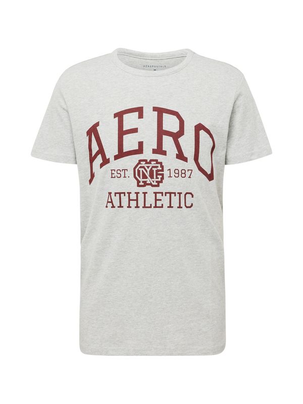 AÉROPOSTALE AÉROPOSTALE Тениска 'ATHLETICS'  сив меланж / винено червено