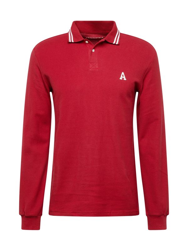 AÉROPOSTALE AÉROPOSTALE Тениска  бургундово червено / бяло