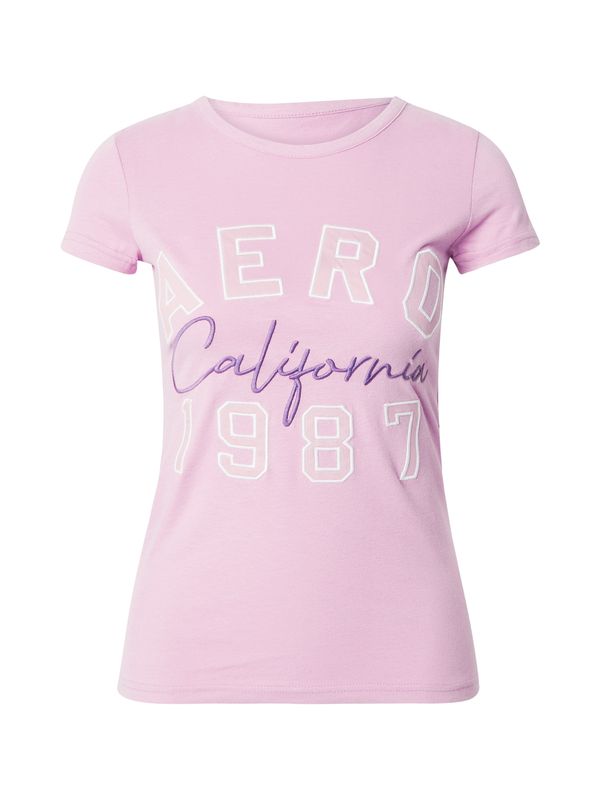 AÉROPOSTALE AÉROPOSTALE Тениска 'CALIFORNIA 1987'  слива / лавандула / бяло