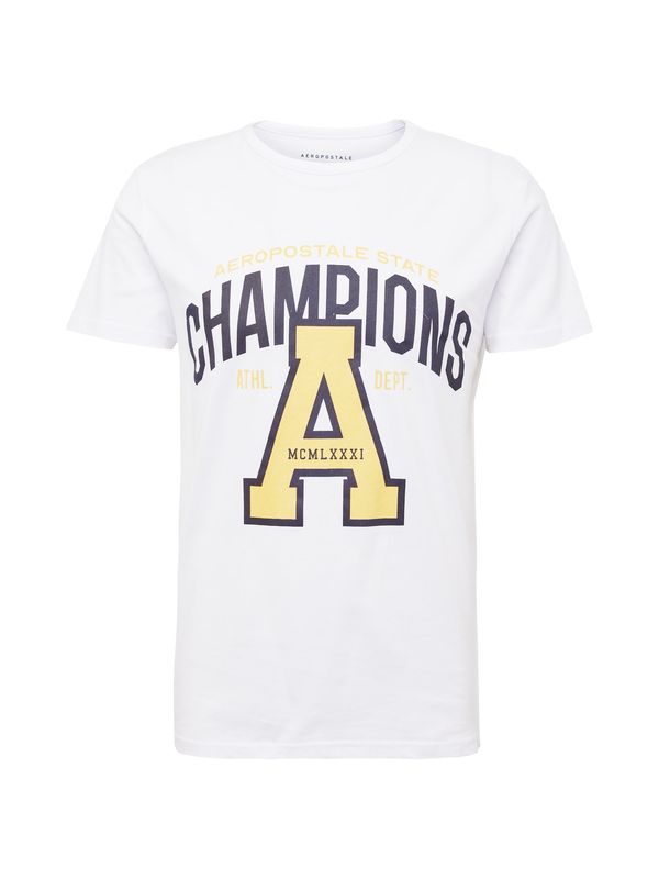 AÉROPOSTALE AÉROPOSTALE Тениска 'CHAMPIONS'  жълто / черно / бяло