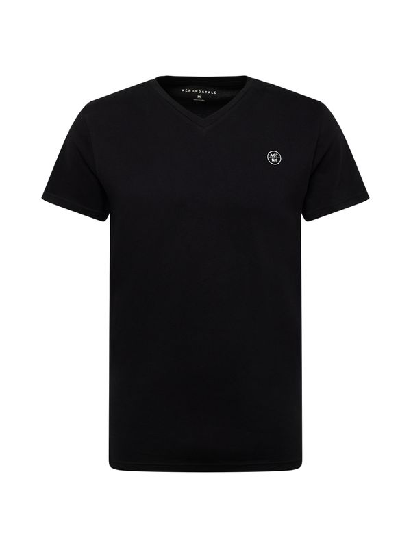 AÉROPOSTALE AÉROPOSTALE Тениска  черно / бяло