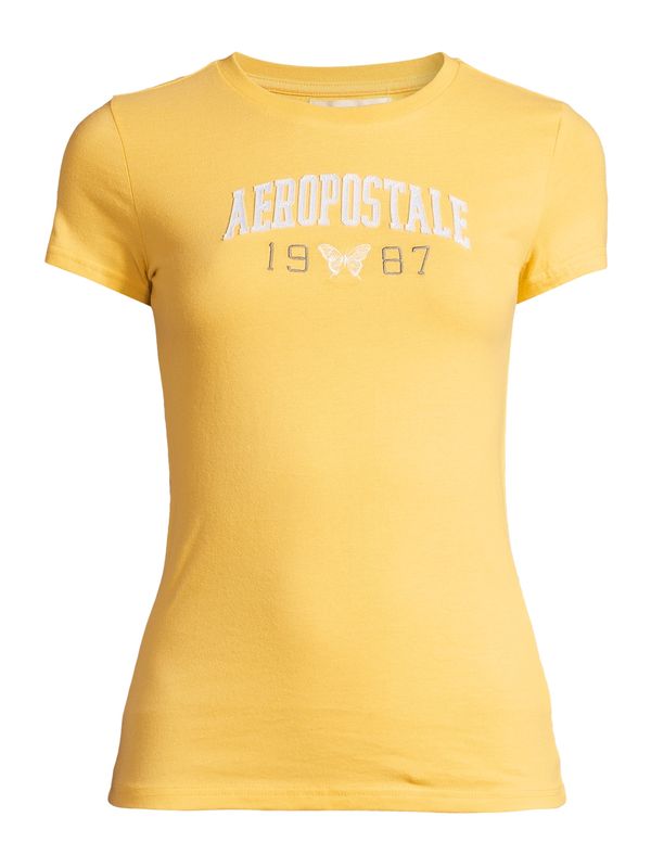 AÉROPOSTALE AÉROPOSTALE Тениска 'JKI ARCH 1987 BTTRFLY'  жълто / черно / бяло