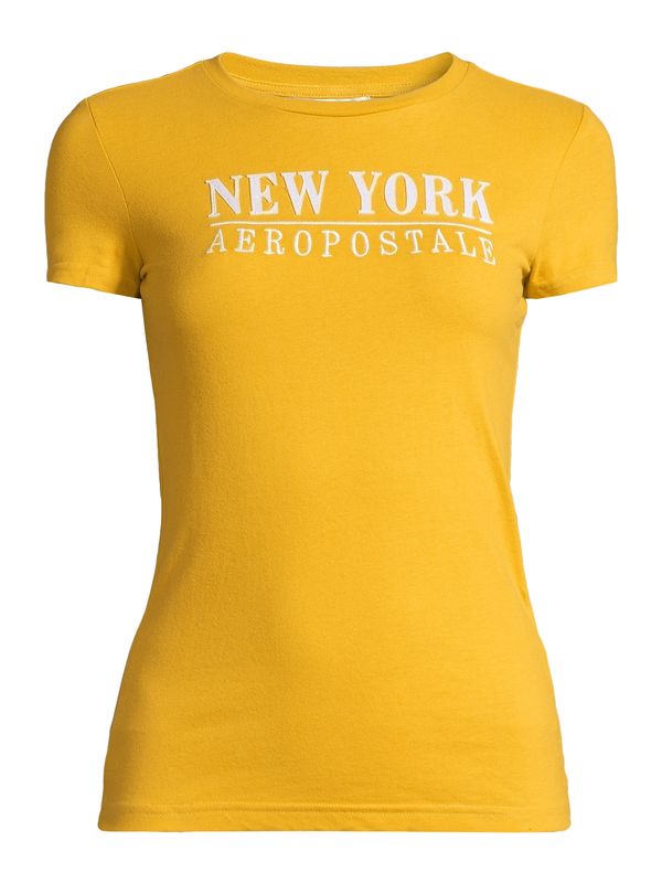 AÉROPOSTALE AÉROPOSTALE Тениска 'JULY NEW YORK'  къри / бяло