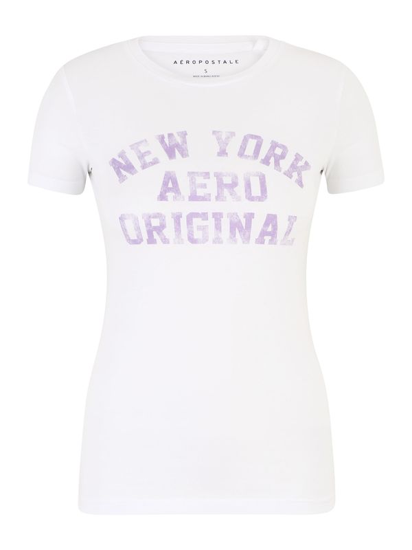 AÉROPOSTALE AÉROPOSTALE Тениска 'JUN'  бледоморав / бяло