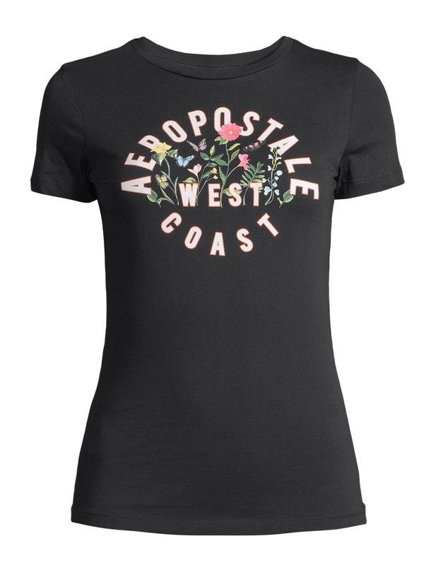 AÉROPOSTALE AÉROPOSTALE Тениска 'MAY'  зелено / сьомга / черно / бяло