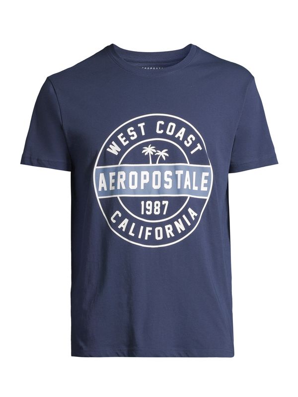 AÉROPOSTALE AÉROPOSTALE Тениска  морскосиньо / светлосиньо / бяло