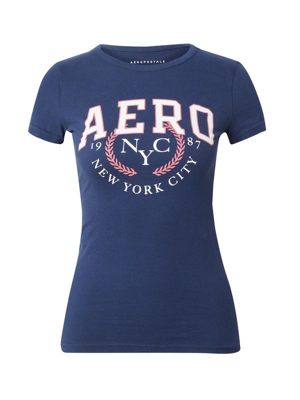 AÉROPOSTALE AÉROPOSTALE Тениска  нейви синьо / бледорозово / бяло