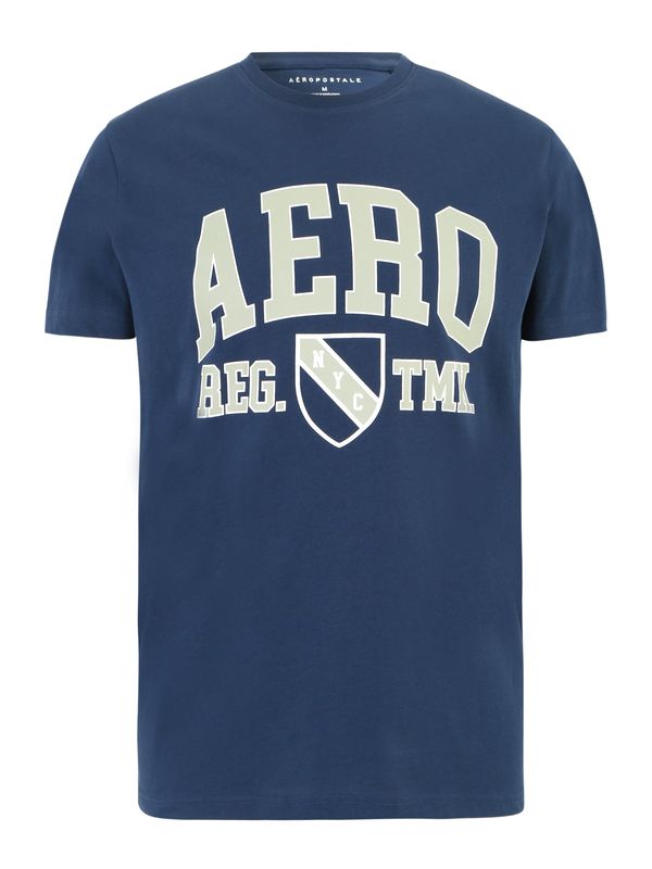 AÉROPOSTALE AÉROPOSTALE Тениска  нейви синьо / опушено синьо / бяло