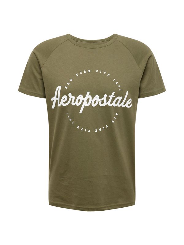 AÉROPOSTALE AÉROPOSTALE Тениска 'NEW YORK CITY'  каки / бяло