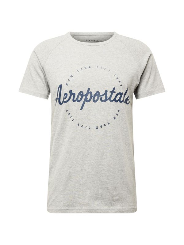 AÉROPOSTALE AÉROPOSTALE Тениска 'NEW YORK CITY'  морскосиньо / сив меланж