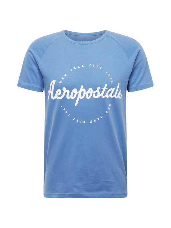 AÉROPOSTALE AÉROPOSTALE Тениска 'NEW YORK CITY'  светлосиньо / бяло