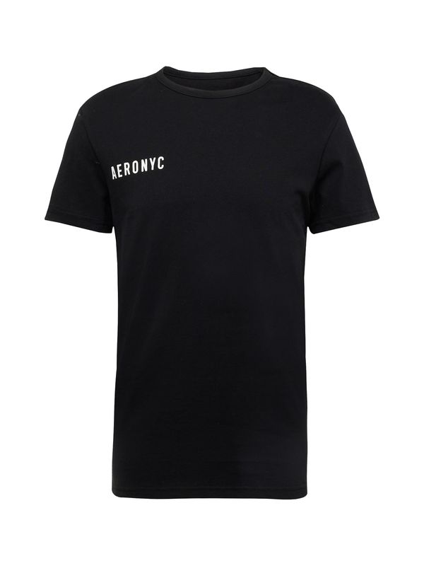 AÉROPOSTALE AÉROPOSTALE Тениска 'NYC'  черно / бяло