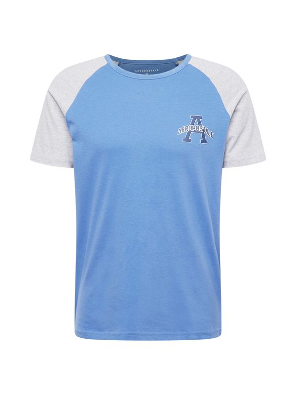 AÉROPOSTALE AÉROPOSTALE Тениска  синьо / нейви синьо / сив меланж