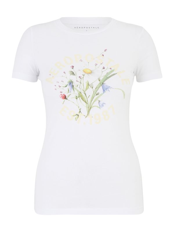 AÉROPOSTALE AÉROPOSTALE Тениска  светлосиньо / жълто / кайсия / бяло