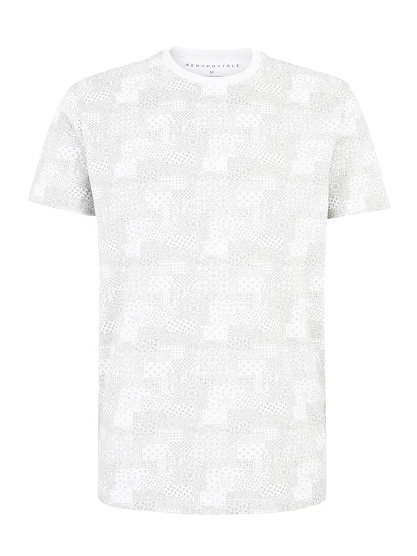AÉROPOSTALE AÉROPOSTALE Тениска  светлосиво / бяло