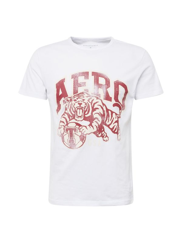 AÉROPOSTALE AÉROPOSTALE Тениска 'TIGERS'  карминено червено / бяло