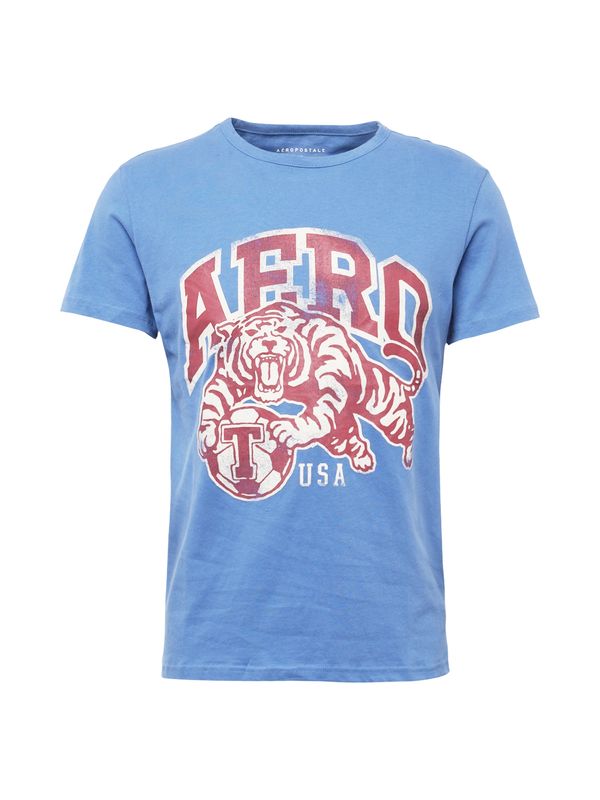 AÉROPOSTALE AÉROPOSTALE Тениска 'TIGERS'  небесносиньо / пъпеш / бяло