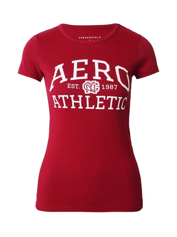 AÉROPOSTALE AÉROPOSTALE Тениска  тъмночервено / бяло