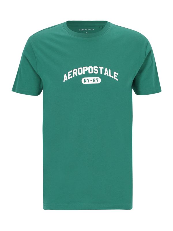 AÉROPOSTALE AÉROPOSTALE Тениска  тъмнозелено / бяло
