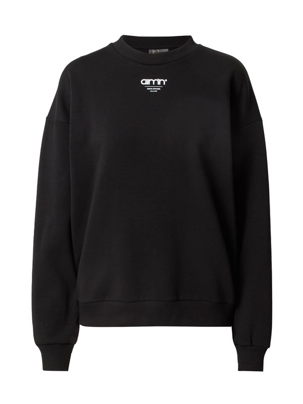 aim'n aim'n Спортен суитшърт с качулка  черно / бяло