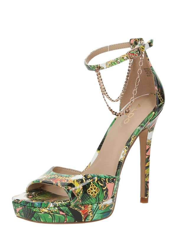 ALDO ALDO Сандали 'PRISILLA'  златистожълто / зелено / черно / бяло