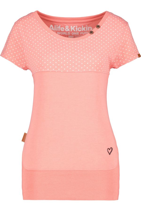 Alife and Kickin Alife and Kickin Тениска 'CoraAK'  праскова / бяло