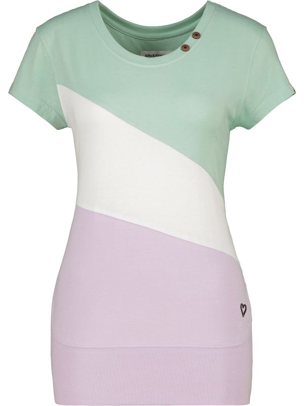 Alife and Kickin Alife and Kickin Тениска 'CordelieAK'  мента / светлолилаво / бяло