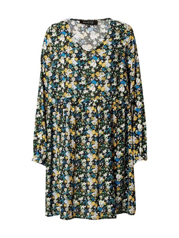 Aligne Aligne Рокля 'Abbie'  жълто / зелено / черно / бяло