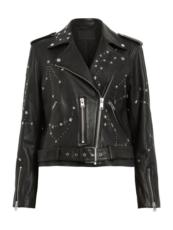 AllSaints AllSaints Преходно яке 'BALFERN STELA'  черно / сребърно