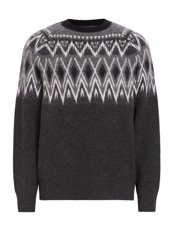 AllSaints AllSaints Пуловер 'ACES'  сиво / черно / бяло