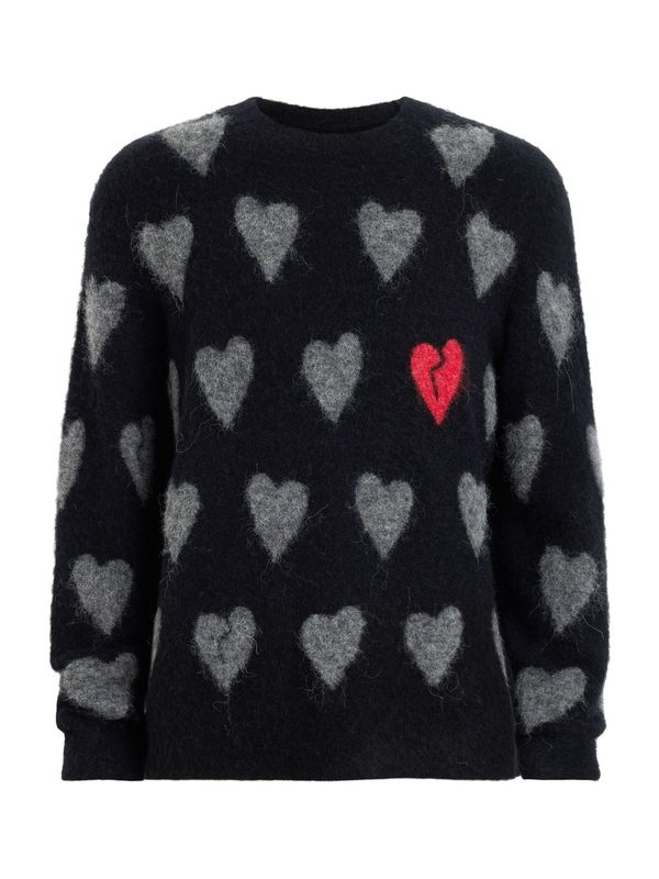 AllSaints AllSaints Пуловер 'AMORE'  сив меланж / червено / черно
