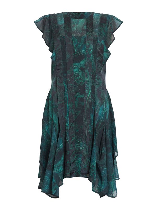 AllSaints AllSaints Рокля 'FLEUR ZIG'  зелено / тъмнозелено