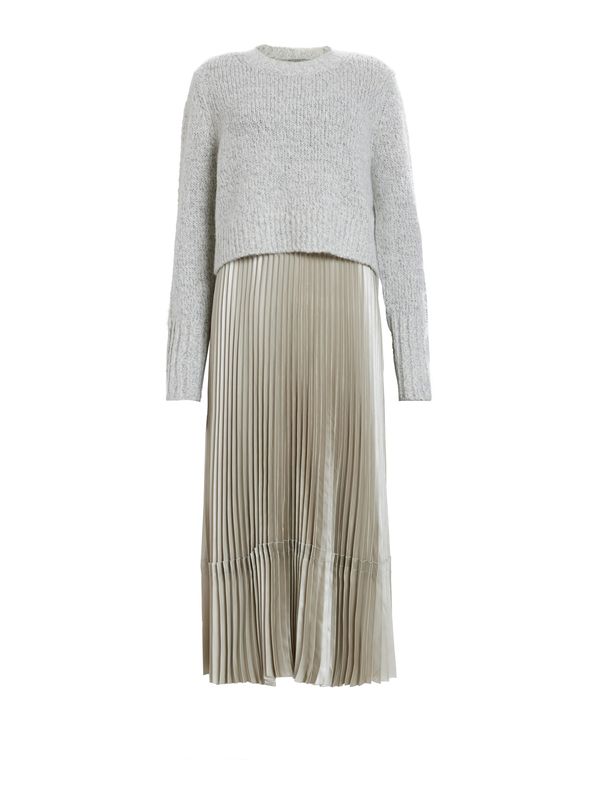 AllSaints AllSaints Рокля 'SILVI'  сиво-бежово / сив меланж